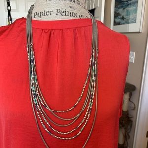 Silver multi-chain necklace